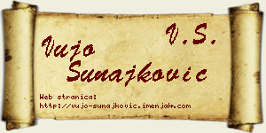 Vujo Sunajković vizit kartica